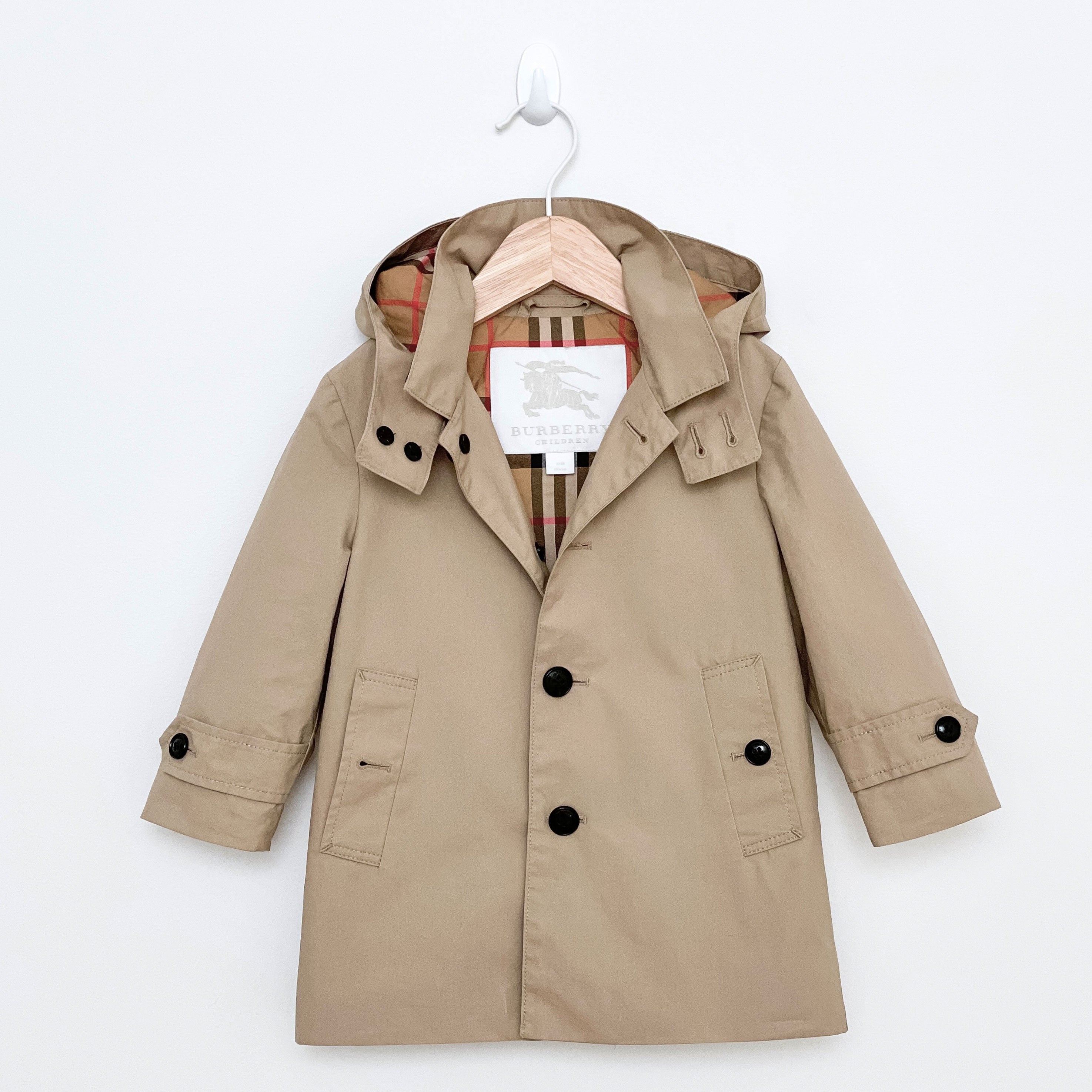 Clothing Burberry Girls Trench Coat Burberry Yellow Gabardine